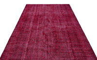 Burgundy & Pink Abstract Overdyed Rug 194x310 cm (6'4" x 10'2")