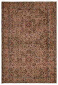 Roter Vintage Orientteppich mit beigem Blumenmuster 167x248 cm