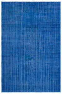Mavi El Dokuma Halı Desensiz Modern Dokulu 192x289 cm