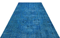 Abstrakter Wollteppich in Blau & Marineblau 177x309 cm