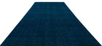 Large Green & Navy Blue Area Rug Hand-Knotted Wool 262x395 cm (8'7" x 13')