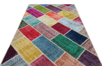 Colorful Geometric Hand-Knotted Area Rug 160x230 cm (5'3" x 7'7")