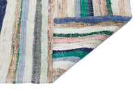 Handgewebter Kelim Teppich in Creme mit Streifen 142x163 cm