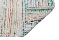 Cream Striped Ethnic Flatweave Kilim Rug 142x270 cm (4'8" x 8'10")