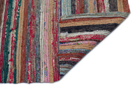 Multicolored Striped Hand-Woven Wool Area Rug 173x253 cm (5'8" x 8'4")