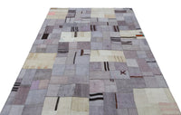 Gri Bej Bohem Patchwork Salon Halısı 32958
