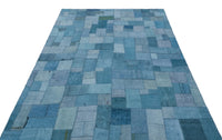 Mavi Açık Mavi Bohem Patchwork Salon Halısı Soyut