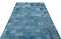 Mavi Açık Mavi Bohem Patchwork Salon Halısı