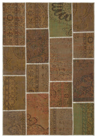 Kahverengi Bej Patchwork Salon Halısı