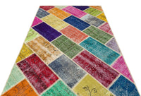 Colorful Geometric Hand-Knotted Wool Rug 160x233 cm (5'3" x 7'8")