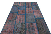 Mavi Pembe Bohem Patchwork Salon Halısı