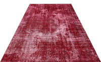 Eskitme Kırmızı Soyut Desenli El Dokuma Halı 175x242 cm 36040
