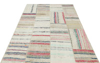 Krem Kırmızı Bohem Patchwork Salon Halısı