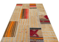 Yellow & Red Geometric Handwoven Kilim Rug 157x234 cm (5'2" x 7'8")