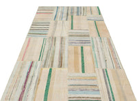 Krem El Dokuma Halı Geometrik Desenli Çok Renkli Detaylı 142x225 cm 36345