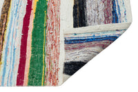 Multicolor Striped Hand-Knotted Wool Runner Rug 144x332 cm (4'9" x 10'11")