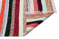 Bunter gestreifter handgeknüpfter Wollteppich 181x270 cm