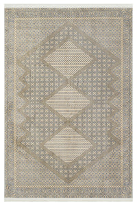 Gri Bej Modern Geometrik Salon Halısı