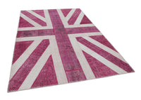 Pembe Krem Modern Geometrik Salon Halısı