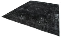 Abstract Black & Grey Distressed Vintage Rug 292x383 cm (9'7" x 12'7")