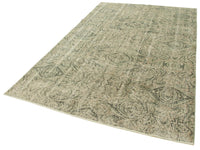 Beiger Overdyed Vintage Teppich mit grauem Medaillon 173x267 cm