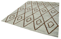 40-60 Yıllık Gri Geometrik Desenli El Dokuma Halı 244x290 cm