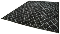 Vintage Black & White Geometric Rug with Non-Slip Back 302x369 cm (9'11" x 12'1")