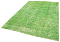 Green & Cream Abstract Vintage Turkish Rug 196x298 cm (6'5" x 9'9")