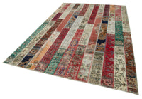 Çok Renkli El Dokuma Halı 30-70 Yıllık Patchwork 201x302 cm 31091