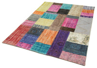 Vintage Teppich Blau mit geometrischem Muster 143x201 cm
