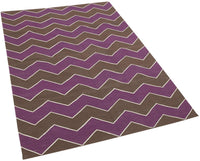 Mor Kahverengi Modern Geometrik Salon Halısı