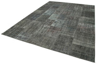 Geometric Grey and Charcoal Patchwork Rug 246x350 cm (8'1" x 11'6")