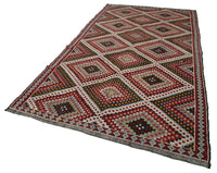 Kırmızı Krem Klasik Kilim Geometrik Salon Halısı