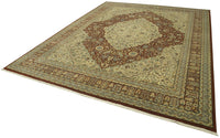 Red & Beige Medallion Turkish Rug, Hand-Knotted Wool 274x356 cm (9' x 11'8")
