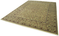 Beige & Red Floral Hand-Knotted Turkish Rug 263x356 cm (8'8" x 11'8")