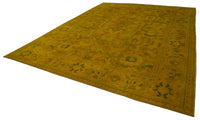 Gelber und grüner Vintage Teppich aus Ushak 358x452 cm