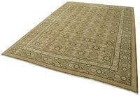 Beige & Brown Geometric Flatweave Kilim Rug 305x419 cm (10' x 13'9")