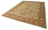 Large Floral Turkish Area Rug in Beige & Red 262x352 cm (8'7" x 11'7")