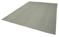 Gri Düz Desenli Yün ve Pamuk El Dokuma Kilim 260x340 cm