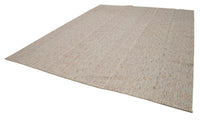 Großer unifarbener Teppich Beige 312x383 cm | Handgewebter Kelim