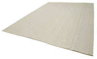 Large Striped Cream & Grey Flatweave Kilim Rug 308x410 cm (10'1" x 13'5")