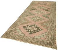 6 Metrekare El Dokuma Yün Halı Pembe 30-70 Yıllık 145x388 cm 39902