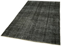 Grey Abstract Overdyed Vintage Turkish Rug 144x258 cm (4'9" x 8'6")