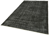 Solid Black Overdyed Vintage Turkish Rug 163x283 cm (5'4" x 9'3")