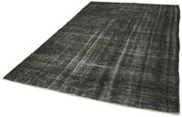 Soyut Desenli Siyah Gri Overdyed El Dokuma Halı 186x284 cm