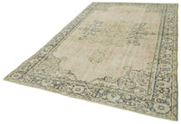 Bej Gri Madalyon Desenli Yün Pamuk El Dokuma Halı 192x316 cm