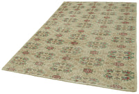 Handgeknüpfter Wollteppich in Beige & Rot mit Blumen 165x258 cm