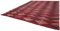 Großer Bordeaux Teppich mit geometrischem Muster 397x490 cm