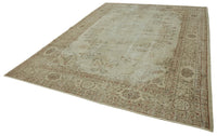 Beige & Brown Medallion Vintage Turkish Rug 262x361 cm (8'7" x 11'10")