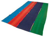 Mehrfarbiger Vintage Kelim Läufer mit geometrischem Muster 170x316 cm